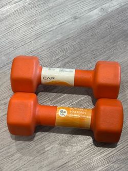 Cap 8 lbs dumbbells 16 lbs total weight