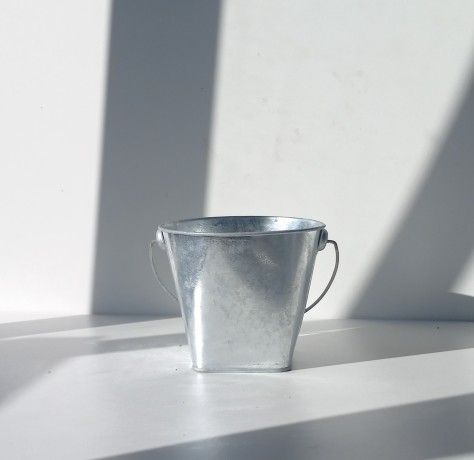 Galvanized Metal Plant Pot/ Plant Planter/ Flower Pot with Handles/ Bucket