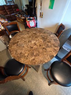 Marble table with 4 chairs