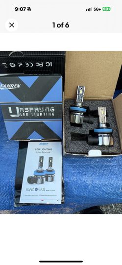 Fahren Unsprung H11 Fog Light Bulbs 80W 8000LM 6500K Cool White Super Bright (2)