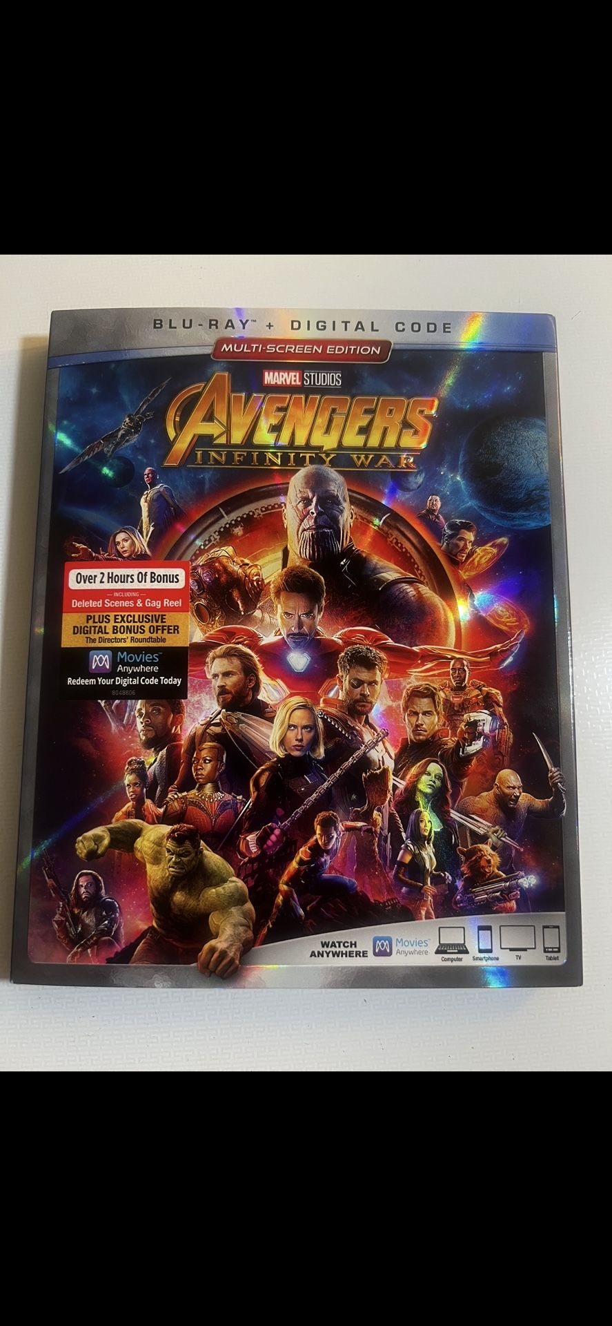 AVENGERS INFINITY WAR BLU-RAY + DIGITAL CODE MOVIE NEW SEALED