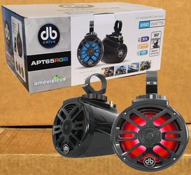 DB Drive Speaker Pods 6.5" Water Resistant Marine Tower Speakers LED Lights APT65RGB 🚨 Payment Options Available 🚨 No Credit Needed 🚨
