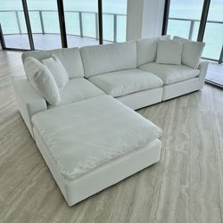New White Sectional Cloud Couch Sofa