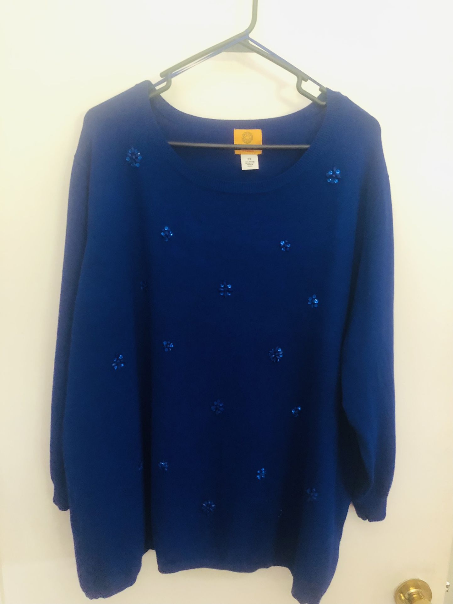 2 X Royal Blue Embellished Ruby Road Tunic Top
