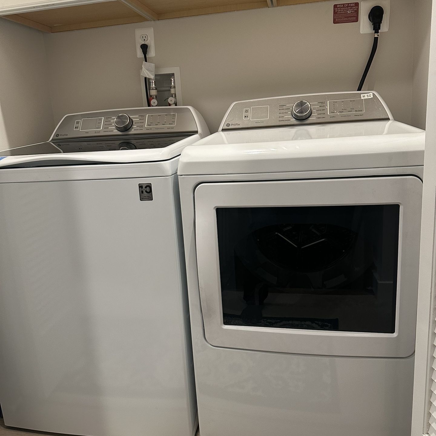 GE Dryer and Washer. They are Less Than a Year Old