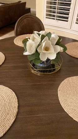 Faux Flower Bowl Arrangement 