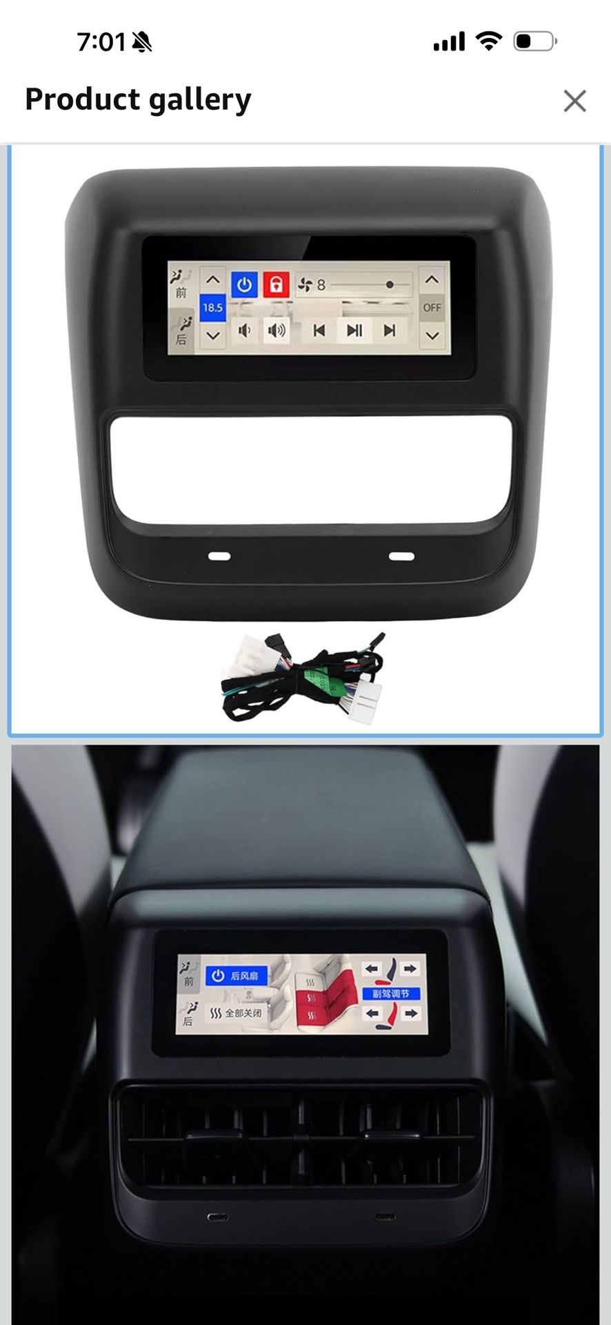 Rear Display, Entertainment System Touch Screen,Compatible with Tesla Model 3 Y Rear Air Conditioning