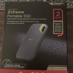 Sandisk Extreme Portable SSD  2Tb New In Factory Sealed Box