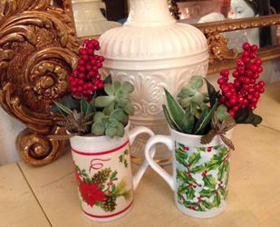 Succulent Christmas mug