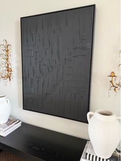 Large framed textured art