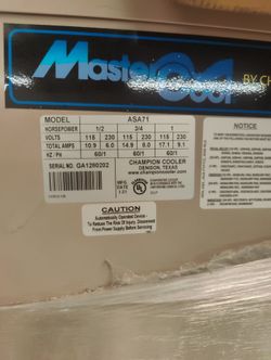 Mastercool ASA71 SWAMP COOLER