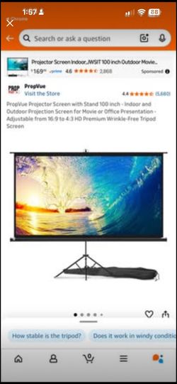 100 Inch Projection Screen With Tripod