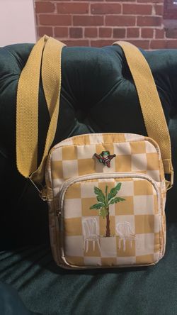 Yellow Checkered Crossbody Bag