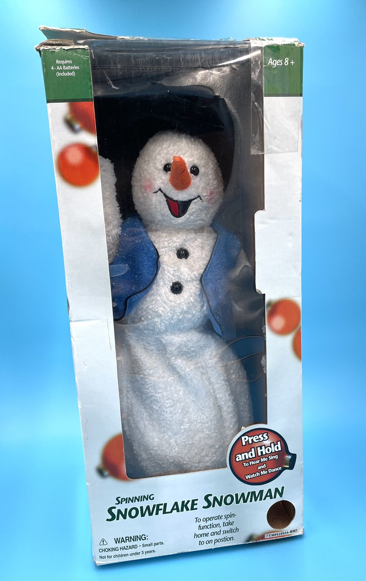 2002 Gemmy Snowflake Spinning Snowman VINTAGE Singing