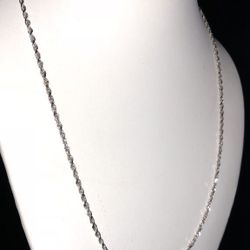 Neckless Chain Rope White Gold 14 Karat, 20" ID 7.2