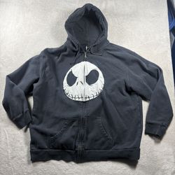 Vintage The Nightmare Before Christmas Jack Skellington Men’s 2XL Black Hoodie
