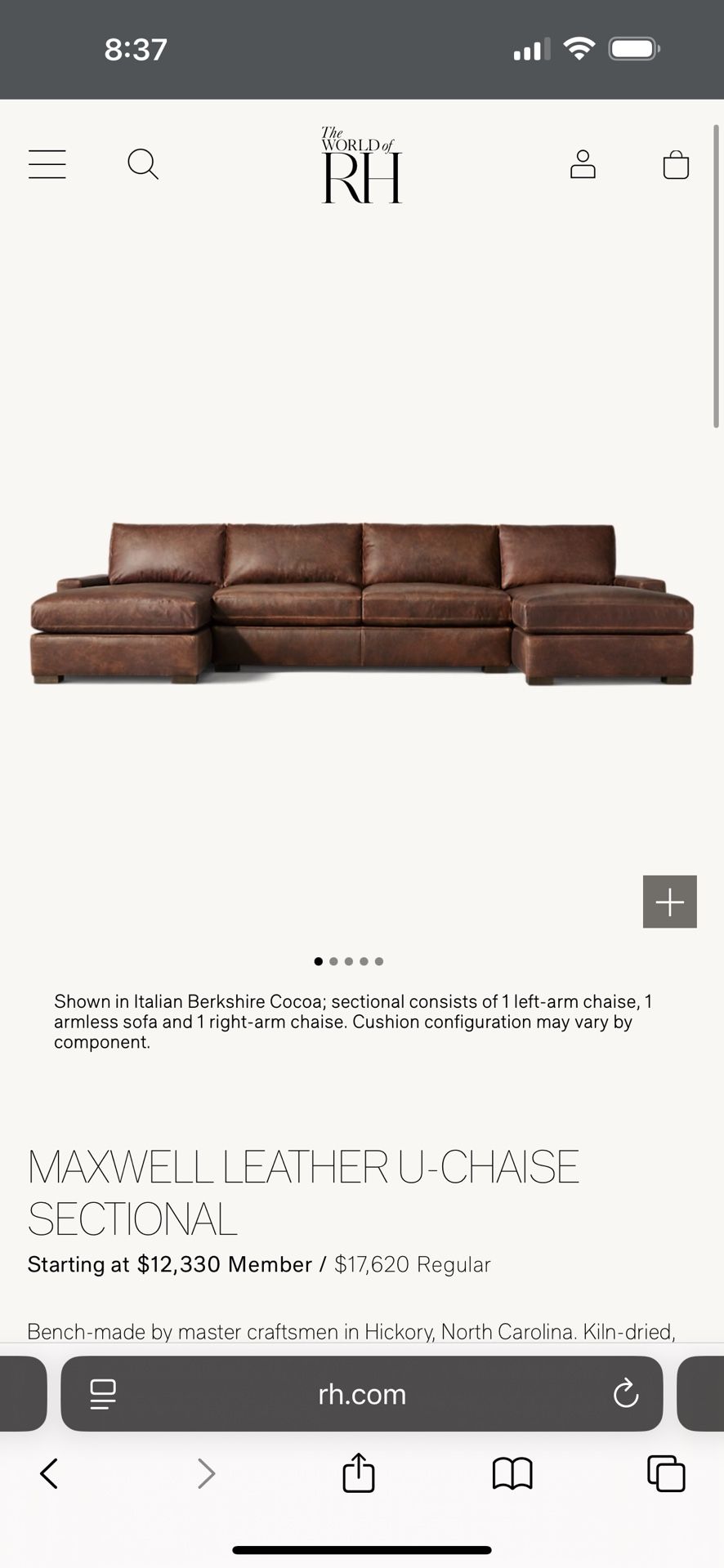 RH Maxwell Leather Couches