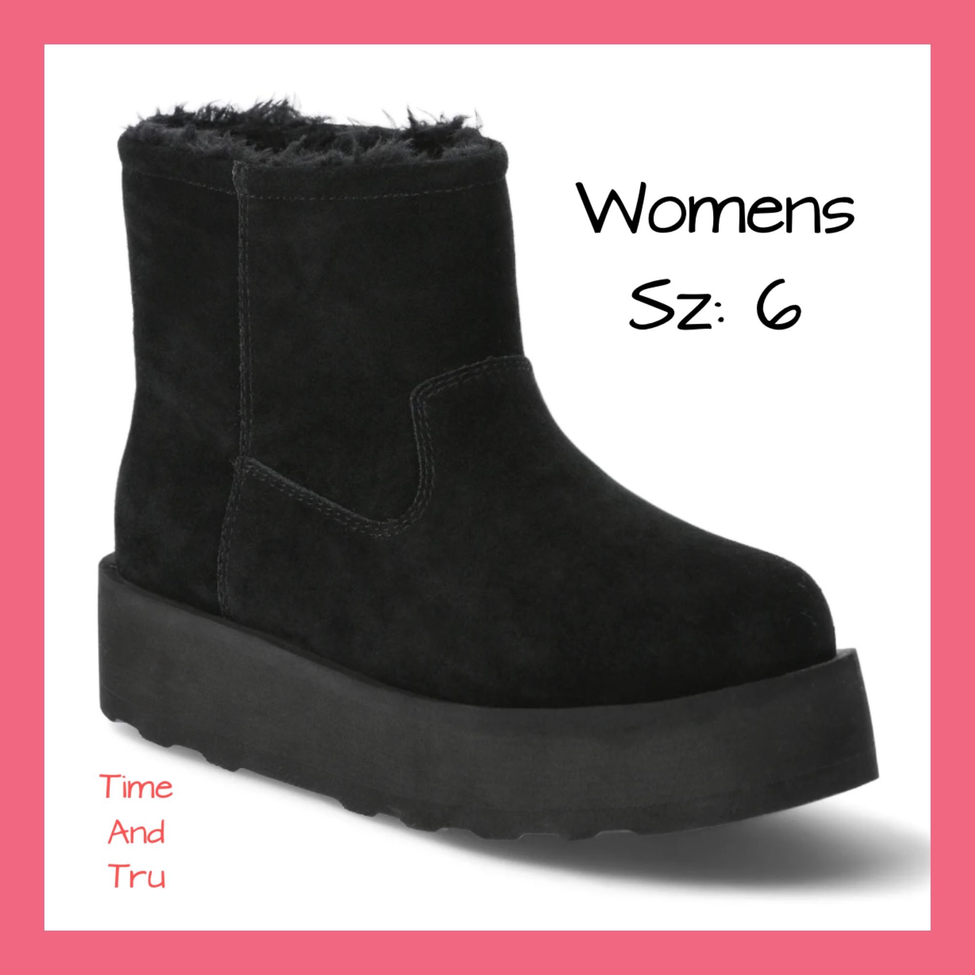 New Womens Suede Platform Boots Sz:6
