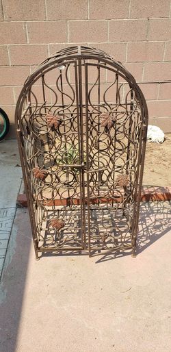Wine rack, hand forged wrought iron