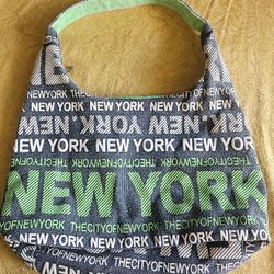 Robin Ruth New York City Women’s Hobo Graffiti Tote Satchel Bag 13x18 Black Green