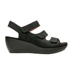 Clarks Reedly Juno Wedge Slingback Sandal, Black, Women's 9.5 Wide