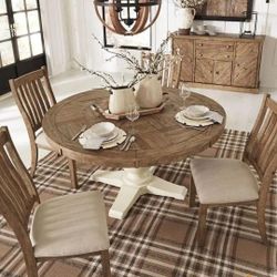 Grindleburg  5 Pcs Round Dining Table Set Dining Table and 4 Chairs Finance and Delivery Available 