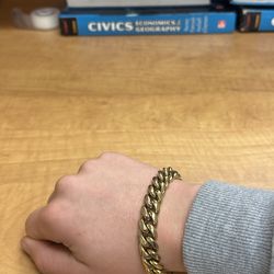 14k gold plated cuban link bracelet