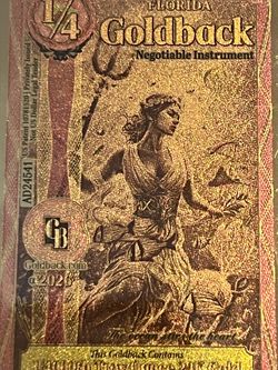 Florida Goldback 1/4000 Troy ounce .9999 Gold