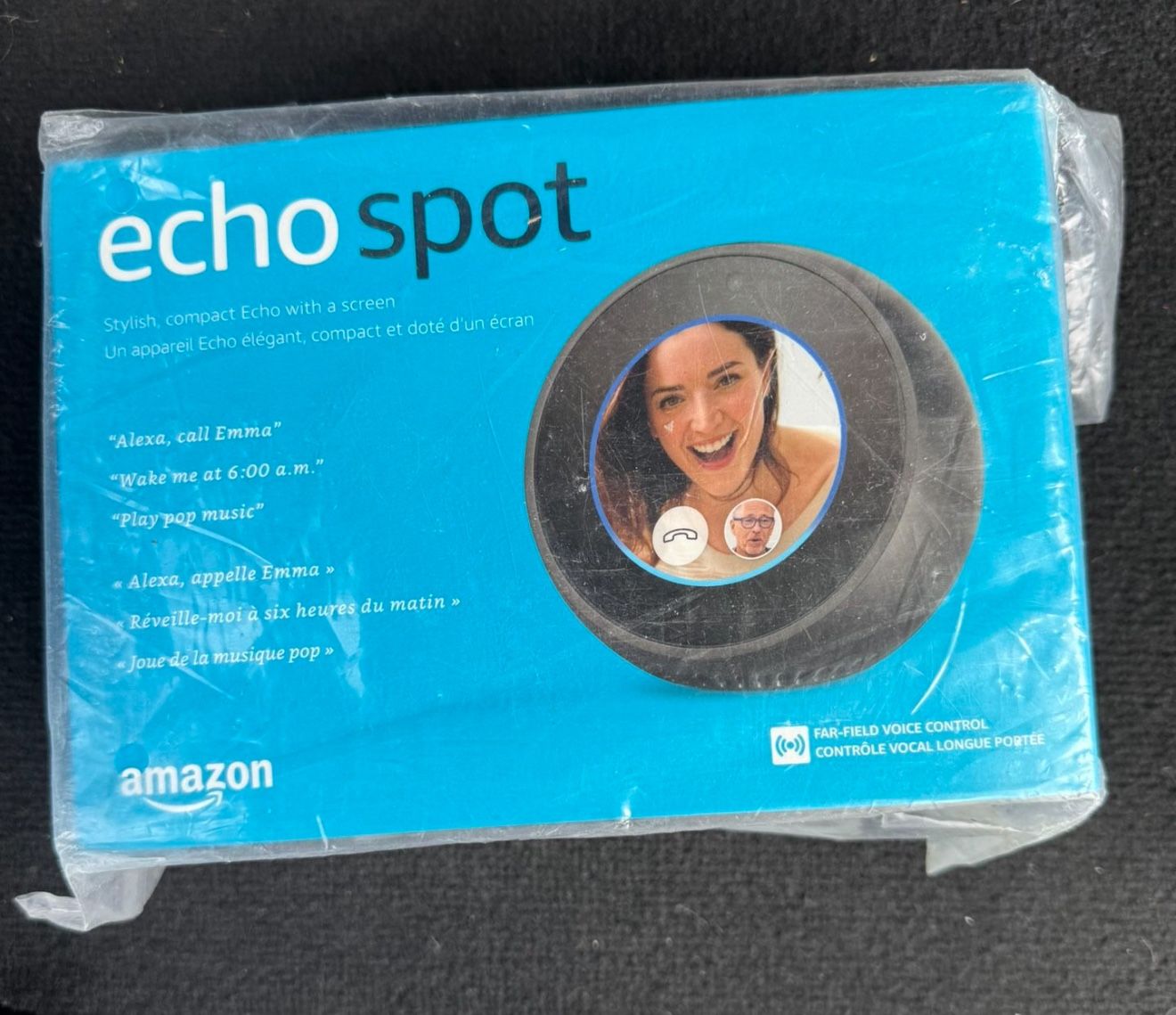 Echo Spot - Smart Alarm Clock with Alexa - Black