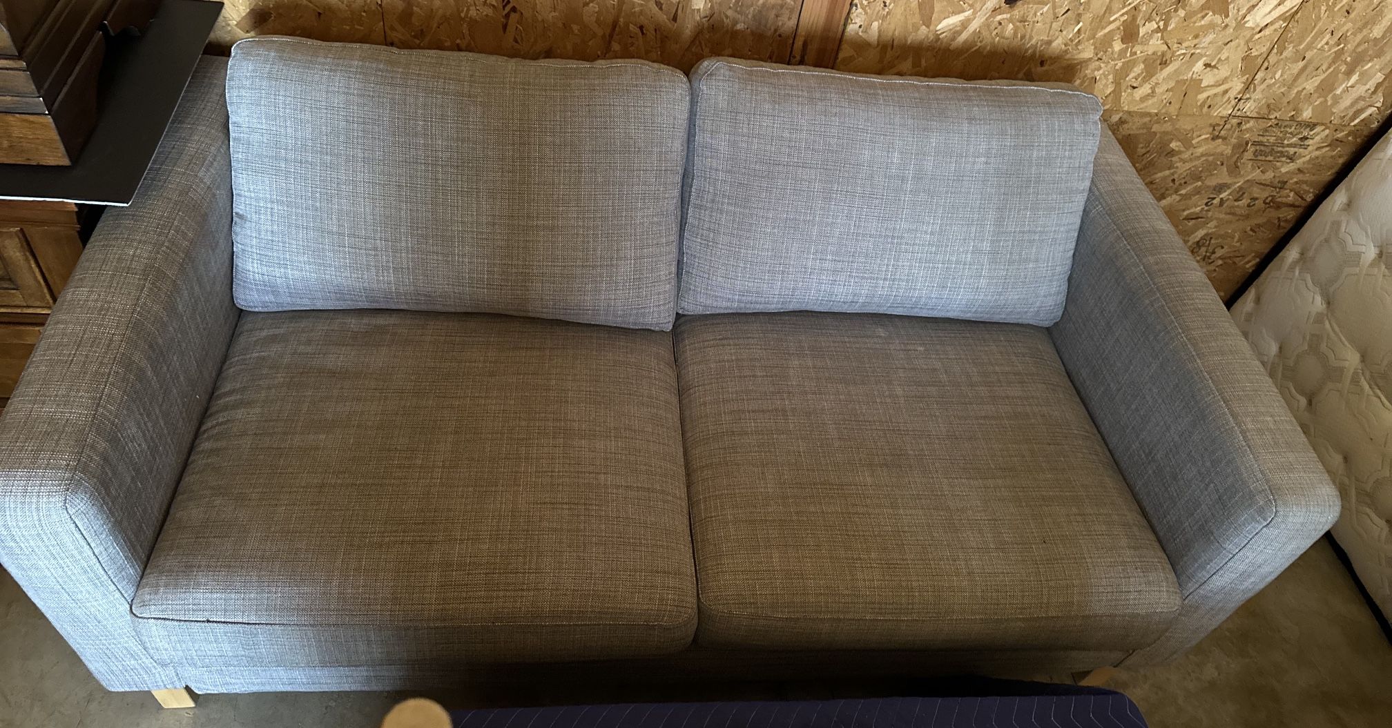 Ikea grey-color cloth couch, 66”W x 34”D