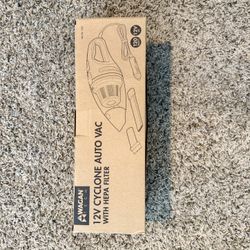 Car Vacuum Cleaner 12V -> Portable Auto Vac w/ Attachments + Case 