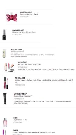 Travel sized beauty products makeup hair etc