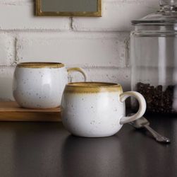 Hearth & Hand 2pc 10oz Stoneware Reactive Glaze Round Mug Cream