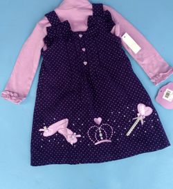 Butterflies purple polka dot dress size 2t