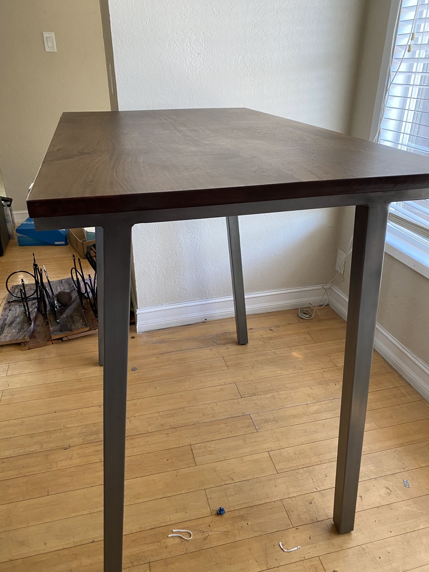 CB2 vice high dining table