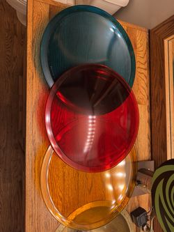 Antique Railroad Traffic Light Lenses