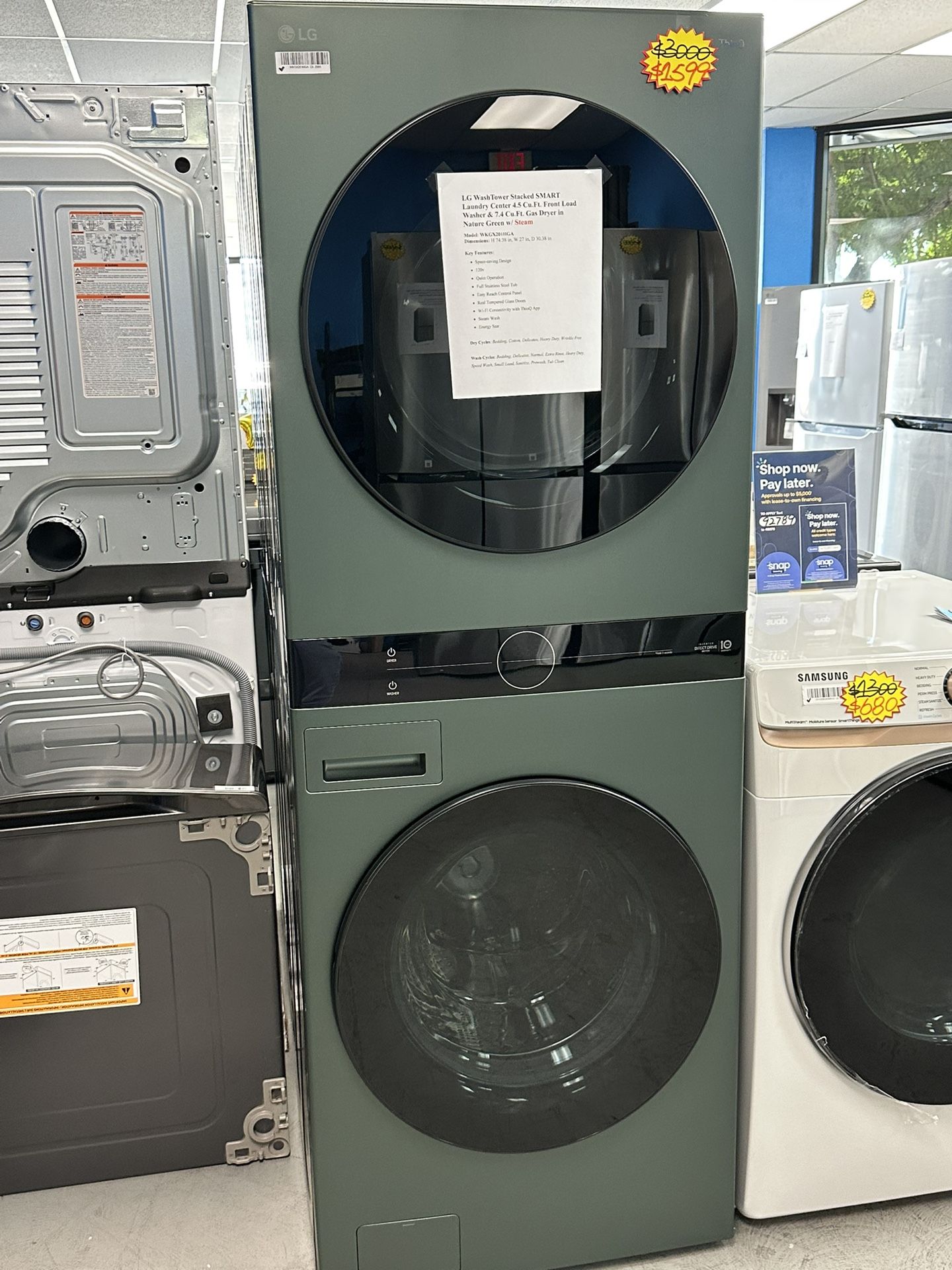 LG Washtower 4.5 cu.ft Washer and 7.4 cu.ft Gas Dryer