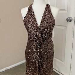 Astr the label brown sequins dress