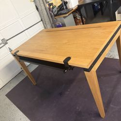 mid century modern desk with soft close cable storage along back. Barely used, undamaged.