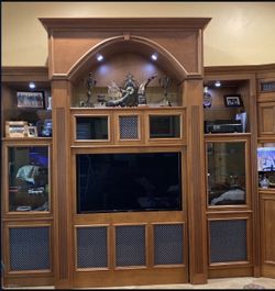 Huge Cherry Wood Entertainment Center