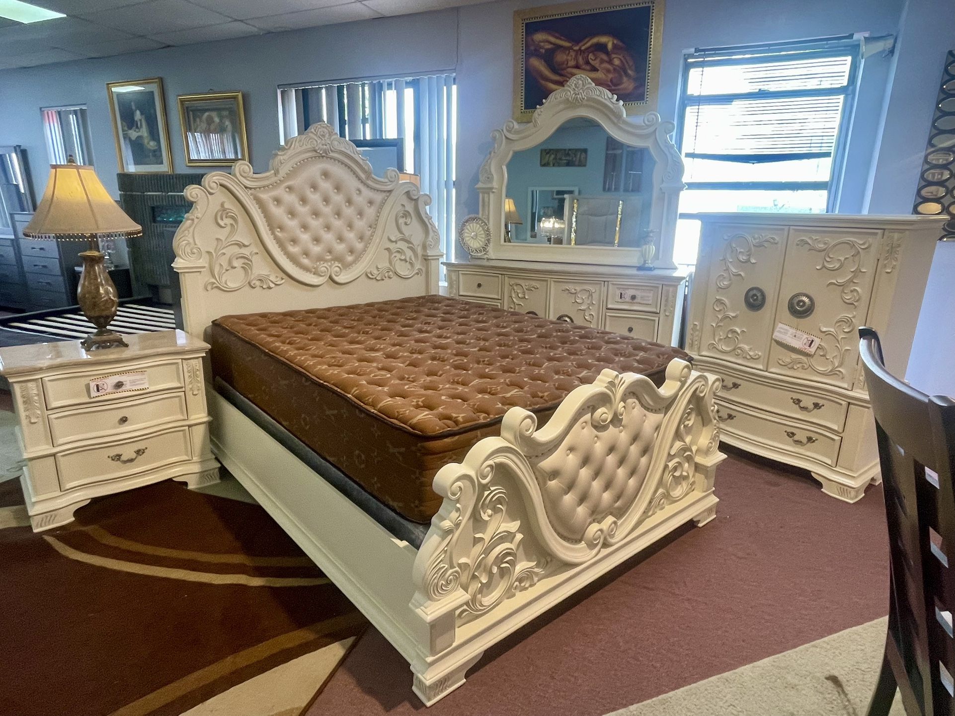 💎 LUXURY BEDROOM SET – GENUINE MARBLE TOPS 💎