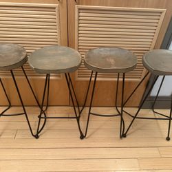 Industrial Bar Stools - Set of 4
