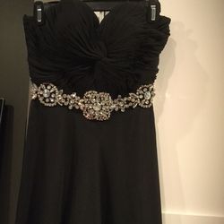 PROM DRESS Black size 2/4 with rhinestone waist Samila & Co