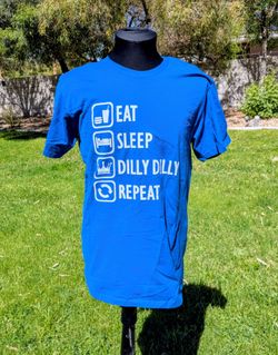 Eat Sleep Dilly Dilly Repeat Bud Light Retro Cotton Medium S/S Funny Shirt EUC