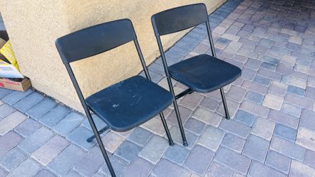 🪑✨ Folding Chairs – $10 for BOTH ✨🪑  📍 Pickup Location: s. Durango & 215 near IKEA  Simple and sturdy black folding chairs — great for extra seatin