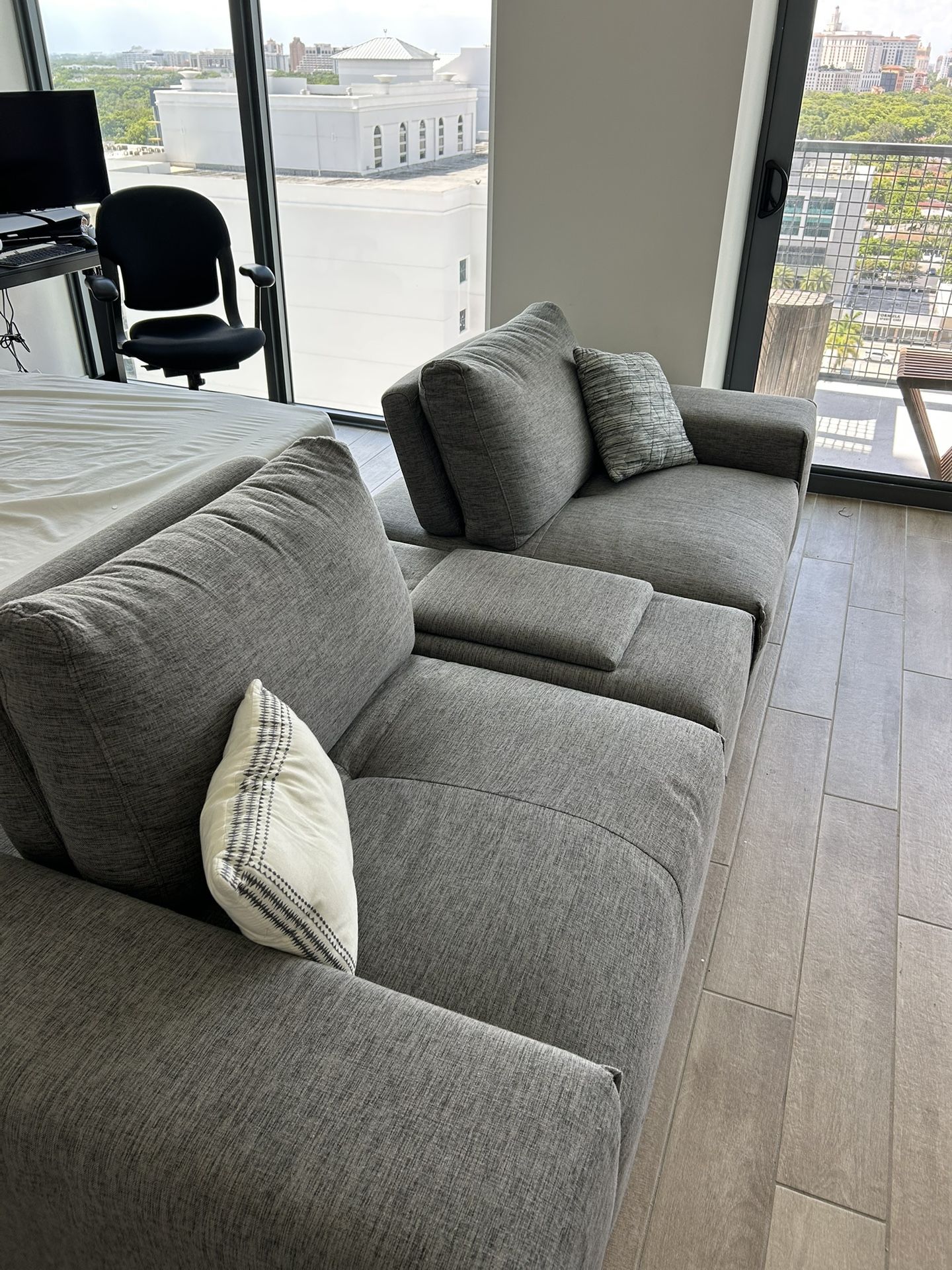 GREY COUCH with Bluetooth (Moving sale)