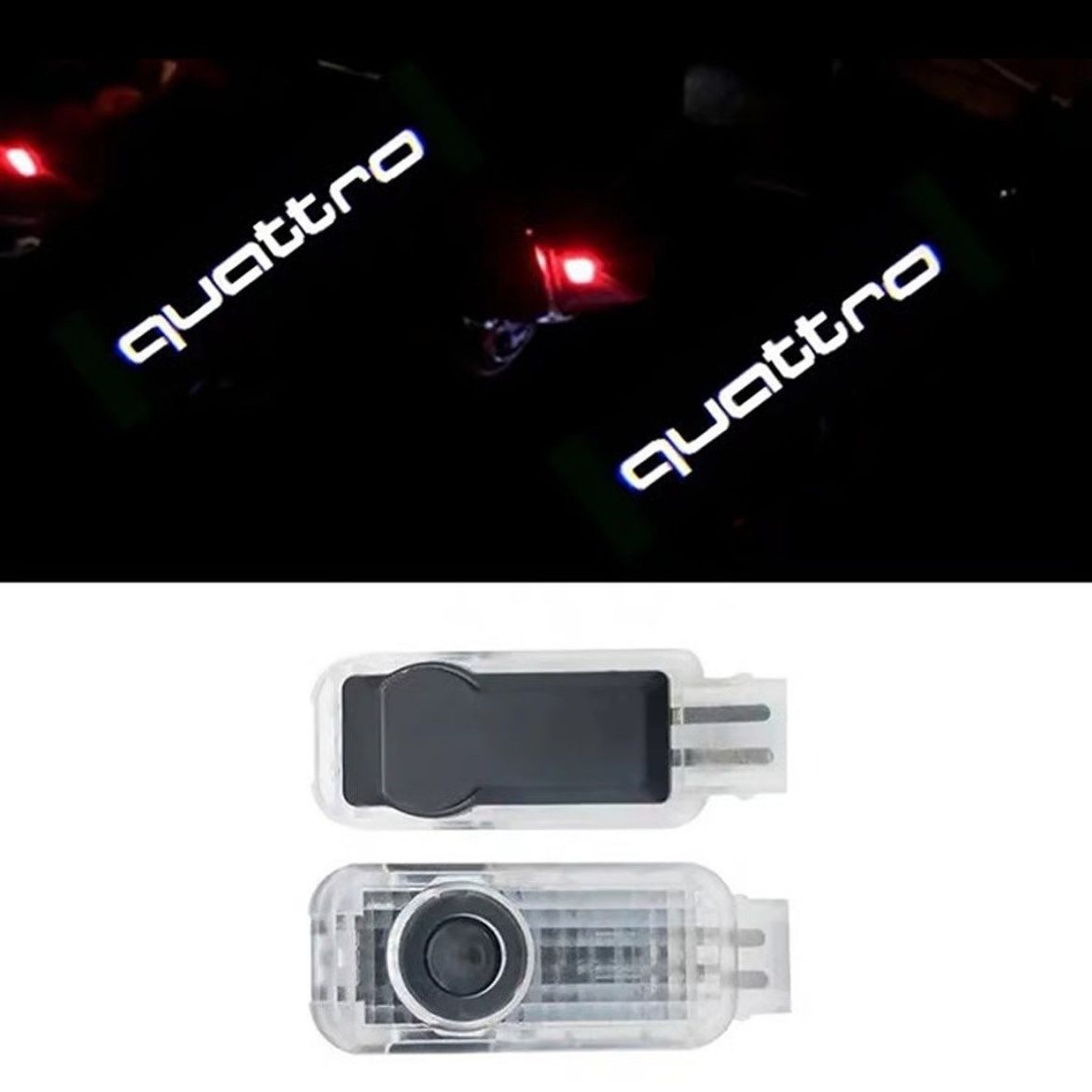 2Pcs 3D Audi HD QUATTRO GHOST LASER PROJECTOR DOOR UNDER PUDDLE LIGHTS FOR AUDI