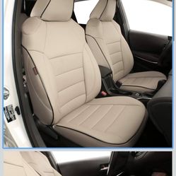 EKR Custom Fit Legacy Car Seat Covers for Select Subaru Legacy 2020 2021 2022 2023 2024 - Leather (Beige)