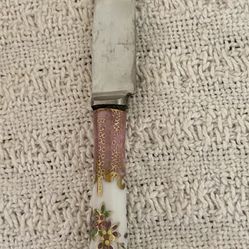 Vintage Sheffield England Butter/spread Knife Pink & Gold