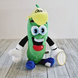 8" Ollie Mt. Olive Green Cucumber Dill Pickle Plushie by Curto Toys Custom Plush Toys Stuffed Animals. 

Pre-owned in excellent condition. No rips, st